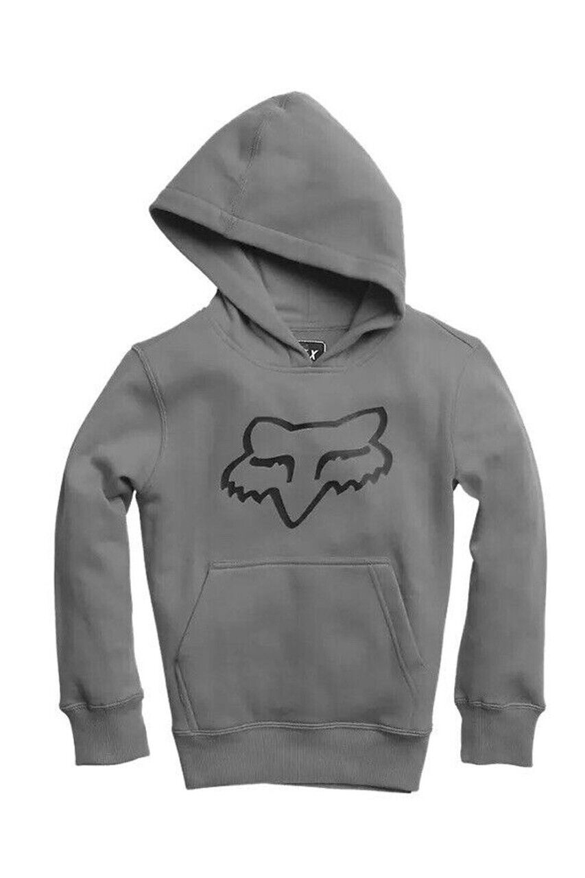 FOX YOUTH LEGACY PULLOVER FLEECE HEATHER GREY YM