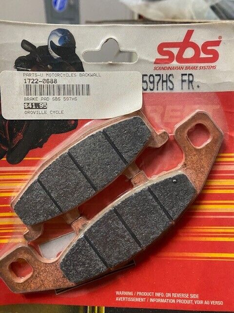 SBS HS Sintered Brake Pads 597HS Front 1722-0688 597HS 1722-0688