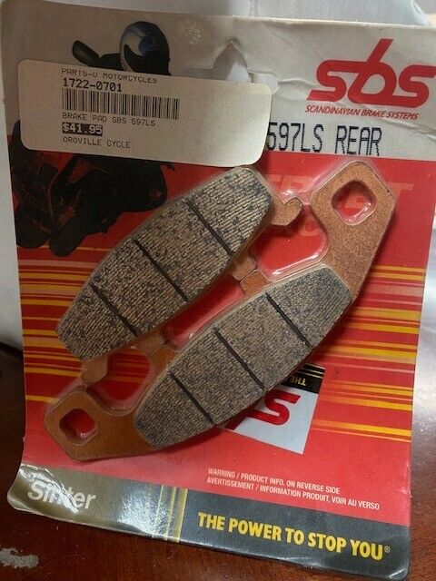 SBS LS Sintered Brake Pads 597LS* Rear 1722-0701 597LS