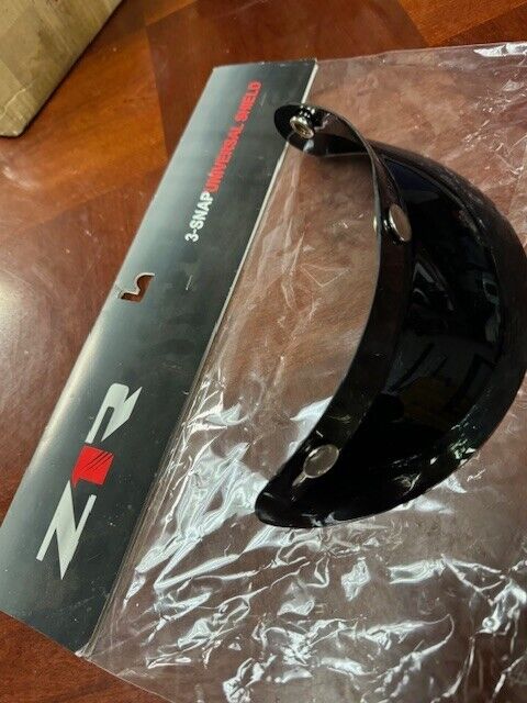 Z1R - Vintage Motorcycle Helmet Universal 3 Snap Bubble Visor - Black