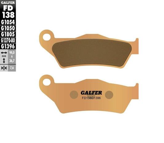 GALFER BRAKE PADS SINTERED FD138G1396 17-138H